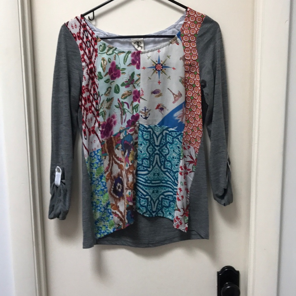 Anthropologie One September Milieu Patchwork Shirt